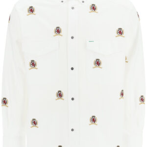 TOMMY HILFIGER COLLECTION HERITAGE SHIRT WITH THC EMBROIDERED EMBLEMS S White Cotton