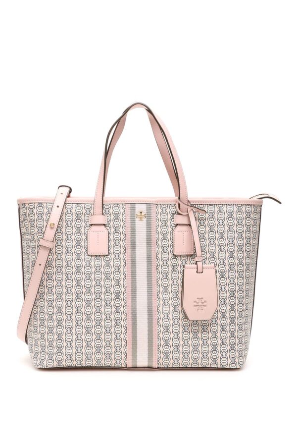 TORY BURCH GEMINI LINK SMALL TOTE OS Pink, Black, White