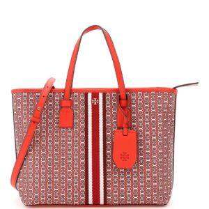 TORY BURCH GEMINI LINK SMALL TOTE OS Red, White