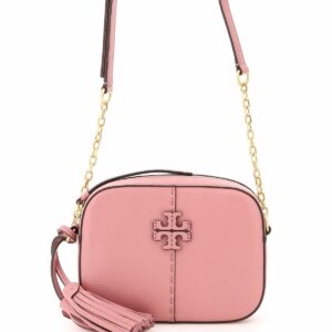 TORY BURCH MCGRAW CAMERA BAG OS Pink Leather