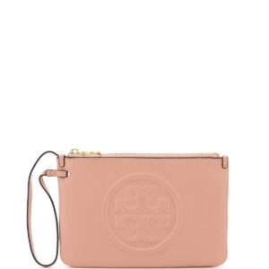 TORY BURCH PERRY BOMBE' POUCH OS Pink Leather