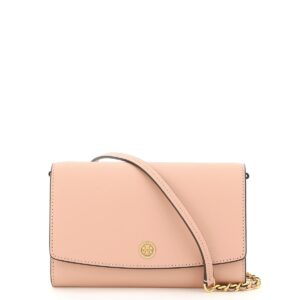 TORY BURCH ROBINSON CHAIN CLUTCH OS Pink Leather