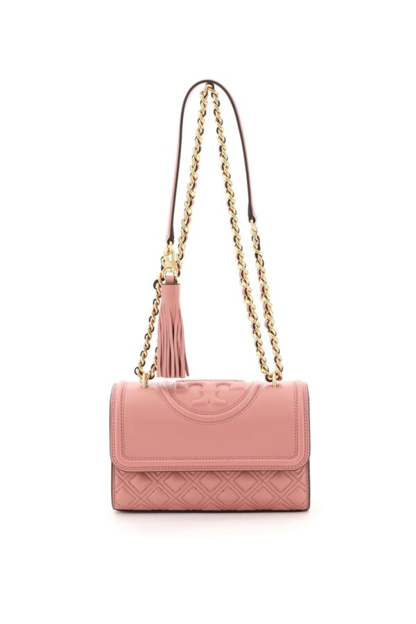 TORY BURCH SMALL FLEMING BAG OS Pink Leather