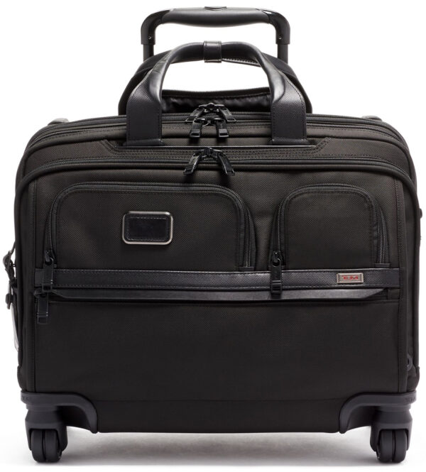 TUMI Alpha 3 Black Deluxe 4 Wheeled Laptop Case Brief