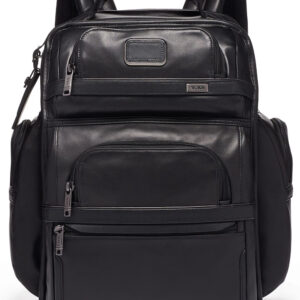 TUMI Alpha 3 Black Leather Brief Pack