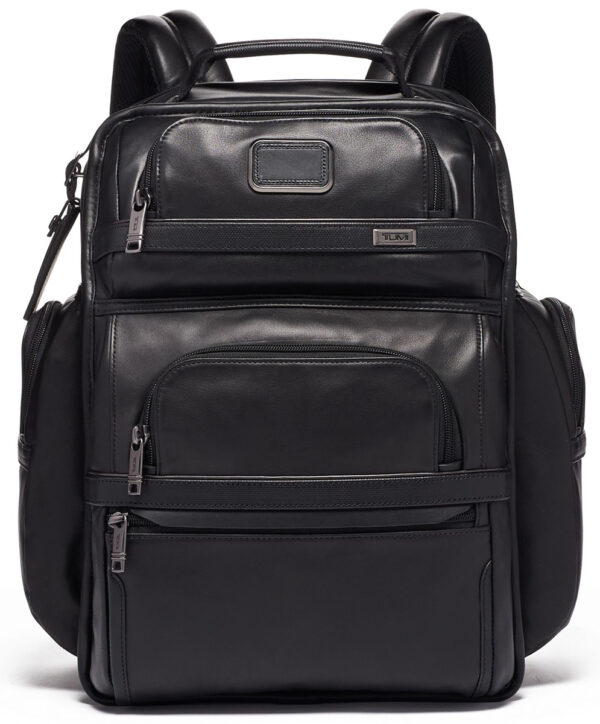 TUMI Alpha 3 Black Leather Brief Pack