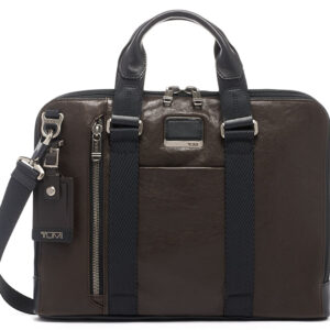 TUMI Alpha Bravo Dark Brown Smooth Leather Aviano Slim Brief