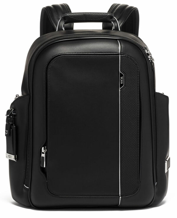 TUMI Arrive Black Leather Larson Backpack