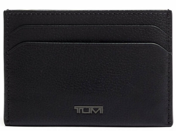 TUMI Nassau Black Textured Money Clip Card Case