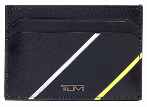 TUMI Nassau Black/Bright Lime Money Clip Card Case