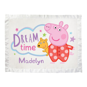 TV's Toy Box Lovey Blankets White - Peppa Pig Personalized Baby Blanket