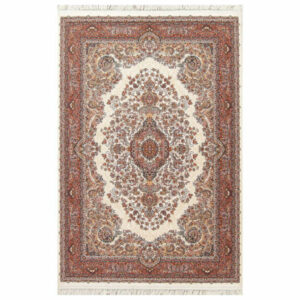 Tabriz Floral Medallion Turkish Oriental Living Room Area Rug, Beige,