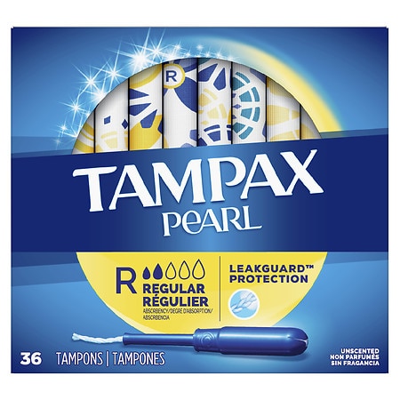 Tampax Pearl Tampons Regular Absorbency Unscented, Regular - 36.0 ea