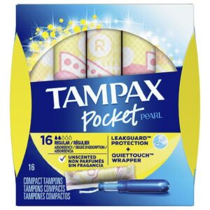 Tampax Pocket Pearl, Plastic Tampons, Unscented Regular Absorbency - 16.0 ea