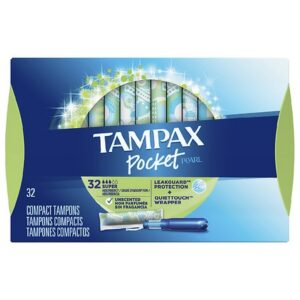 Tampax Pocket Pearl, Plastic Tampons, Unscented Super Absorbency - 32.0 ea