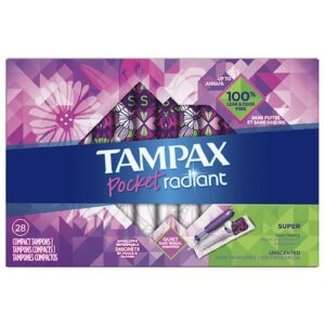 Tampax Pocket Radiant Compact Tampons - 28.0 ea