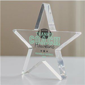 Thanks Coach Personalized Acrylic Star Keepsake