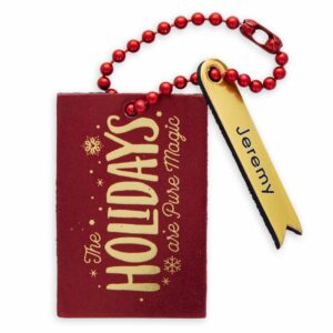 ''The Holidays Are Pure Magic'' Leather Luggage Tag Personalizable Official shopDisney
