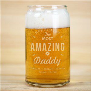 The Most Amazing Daddy Engraved Beer Can Glass