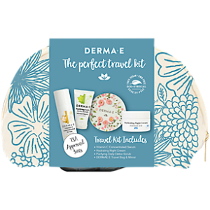 The Perfect Travel Kit - Includes Vitamin C Serum, Detox Scrub & Night Cream plus Bag & Mirror (5 Piece Kit)