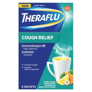TheraFlu Cough Relief Hot Liquid Powder Honey Lemon Infused with Chamomile & White Tea - 6.0 ea