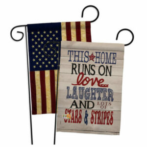 This Home Star and Stripes Americana Patriotic Garden Flags Pack