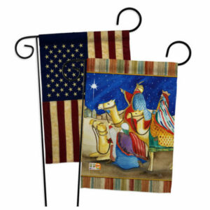 Three Kings Winter Nativity Garden Flags Pack