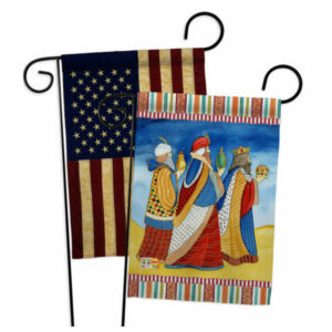 Three Wise Men Winter Nativity Garden Flags Pack