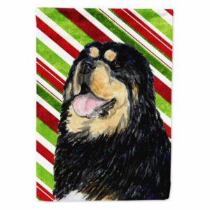 Tibetan Mastiff Candy Cane Holiday Christmas Flag Garden Size