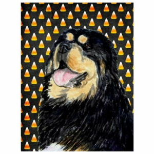 Tibetan Mastiff Candy Corn Halloween Portrait Flag Garden Size