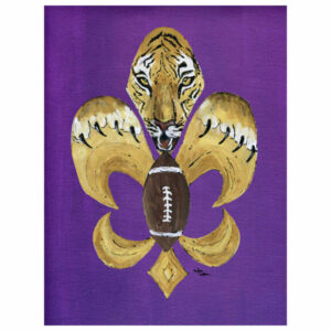 Tiger Football Fleur de lis Flag Garden Size