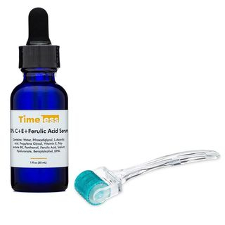 Timeless Skin Care - Set: 20% Vitamin C + E Serum + Micro Needle Face Derma Roller
