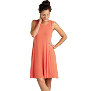 Toad & Co Daisy Rib Sleeveless Dress - Women's Coral Blaze Md