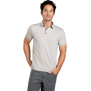 Toad & Co Tempo Short Sleeve Polo Shirt - Men's Heather Grey Lg