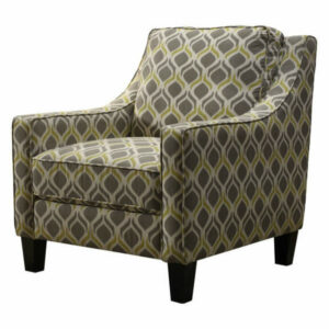 Tori Upholstered Fabric Living Room Arm Chair, Yellow/Gray