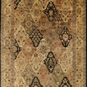 Traditional Damask Hand Tufted Indian Agra Living Room Area Rug, 9x12