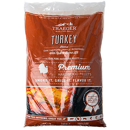 Traeger 20Lb Turkey Blend With Brine Kit Wood Pellets