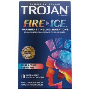 Trojan Fire & Ice Dual Action Lubricated Condoms - 10.0 ea