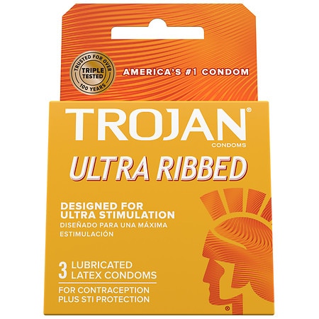 Trojan Stimulations Ultra Ribbed Lubricated Condom - 3.0 ea