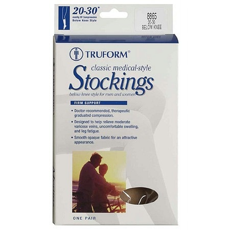 Truform Stocking, Below Knee Closed Toe Style (Firm) 20-30mm Large - 1.0 pr