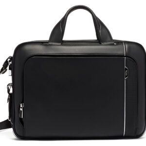 Tumi Arrive Black Leather Sadler Brief