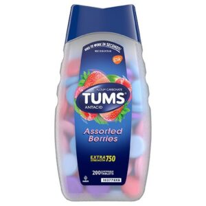 Tums Antacid Chewable Tablets For Heartburn Relief Assorted Berries - 200.0 ea