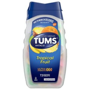 Tums Antacid Chewable Tablets for Heartburn Relief, Ultra Strength Tropical Fruit - 72.0 ea