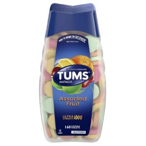 Tums Ultra 1000 Strength Antacid Chewable Tablets Assorted Fruit, Assorted Fruit - 160.0 ea