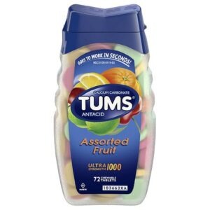 Tums Ultra Antacid Chewable Tablets Assorted Fruit, Assorted Fruit - 72.0 ea