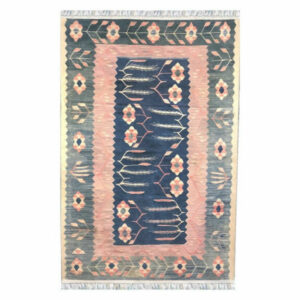 Turkish Kilim Design Blue Area Rugs for kitchen living room bedroom 4x