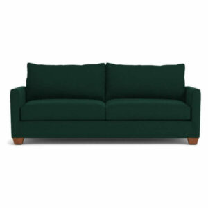 Tuxedo Queen Size Sleeper Sofa, Evergreen Velvet, Memory Foam Mattress