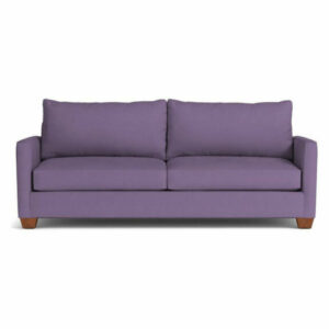 Tuxedo Queen Size Sleeper Sofa, Lavender Velvet, Memory Foam Mattress