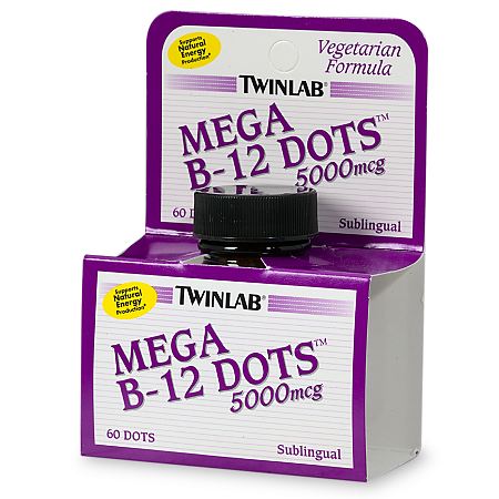 Twinlab Mega B-12 Dots 5000 mcg Dietary Supplement Tablets - 60.0 ea