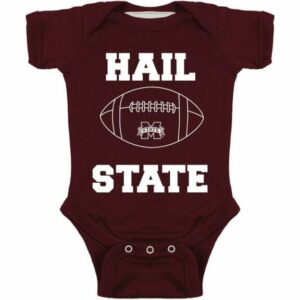 Two Feet Ahead Infant Boys' Mississippi State University Football Creeper Red Dark, 12 Months Infant - NCAA Youth Apparel at Academy Sports